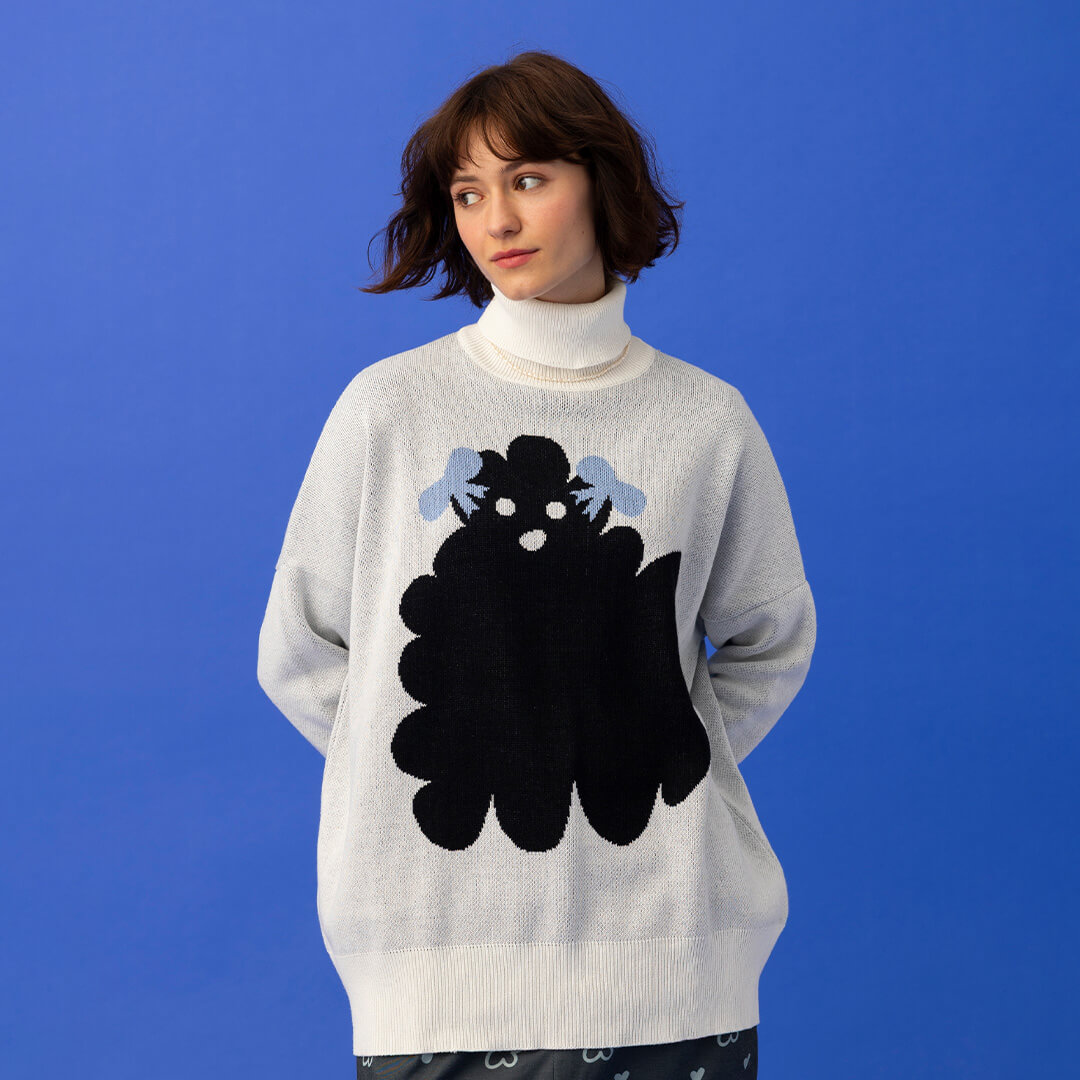 Piper Sweater Fluffy Dog - Ecru