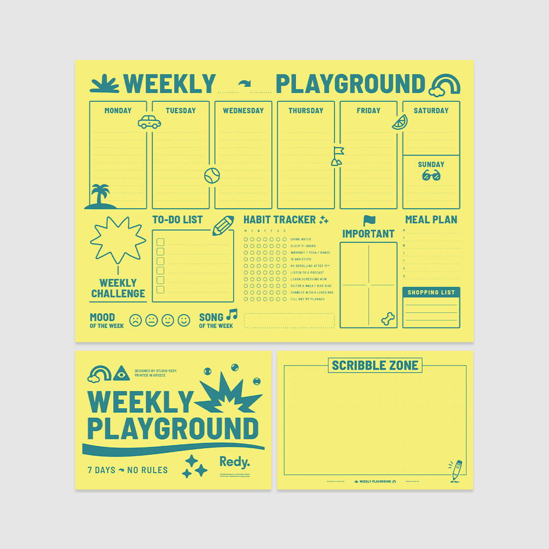Weekly Playground Planner - Lime Yellow