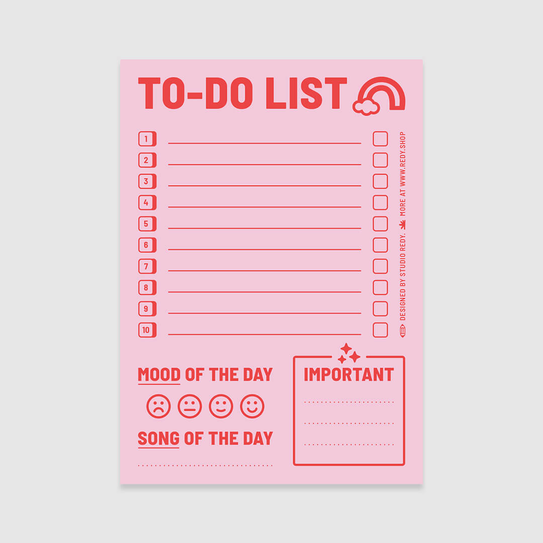 Playground To-Do List - Pink Red