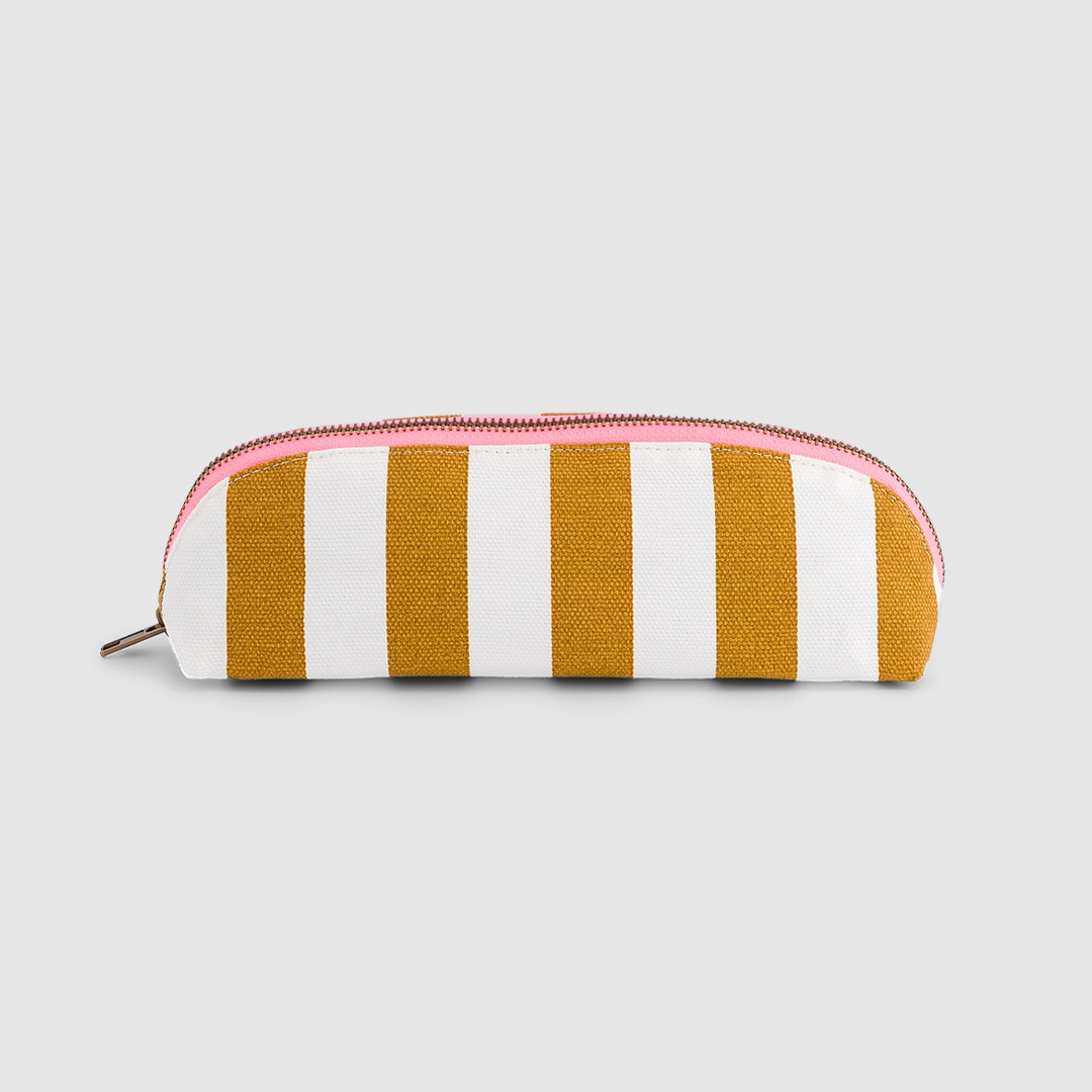 Pencil Case Gaston Stripes Ecru Caramel