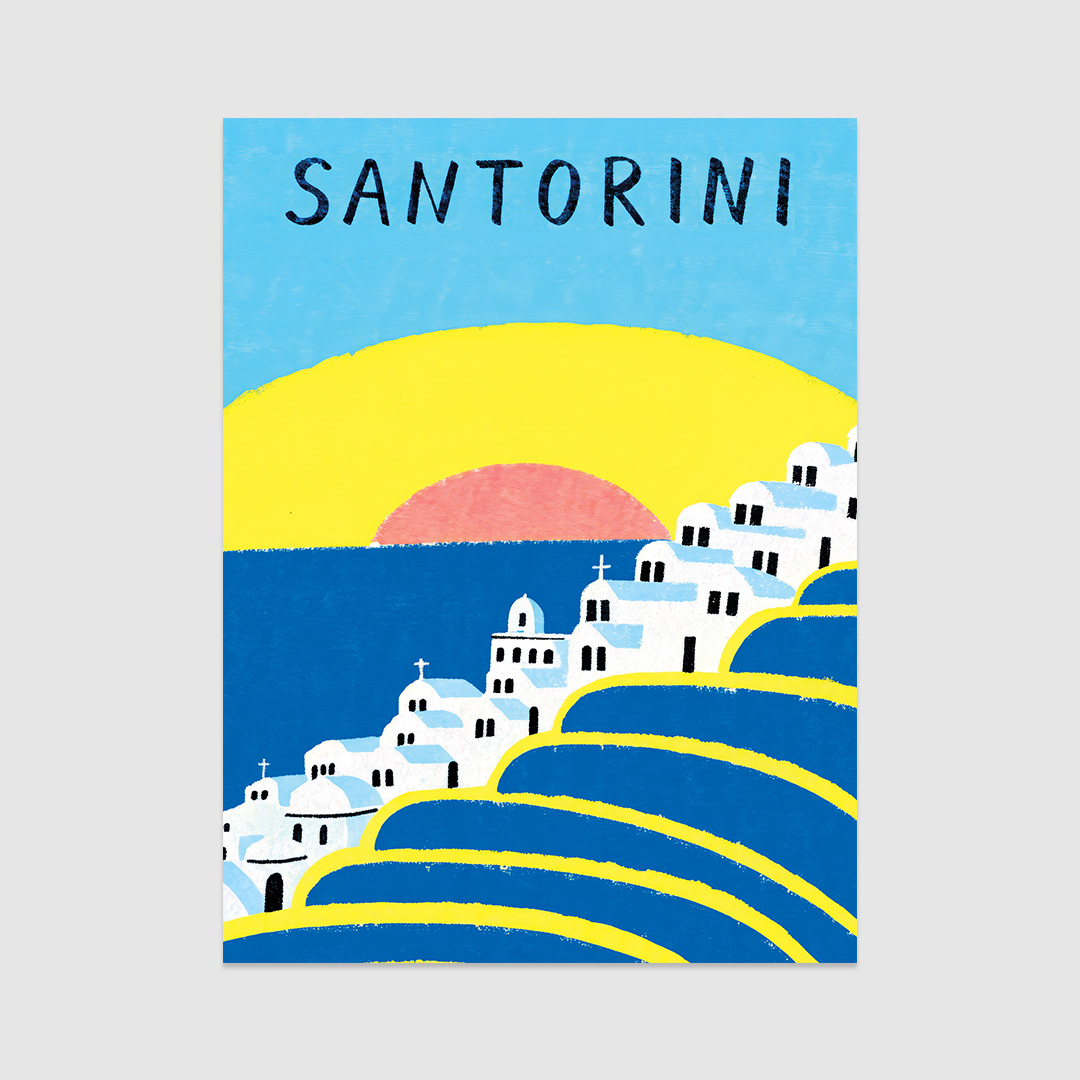 Santorini Sunset Poster