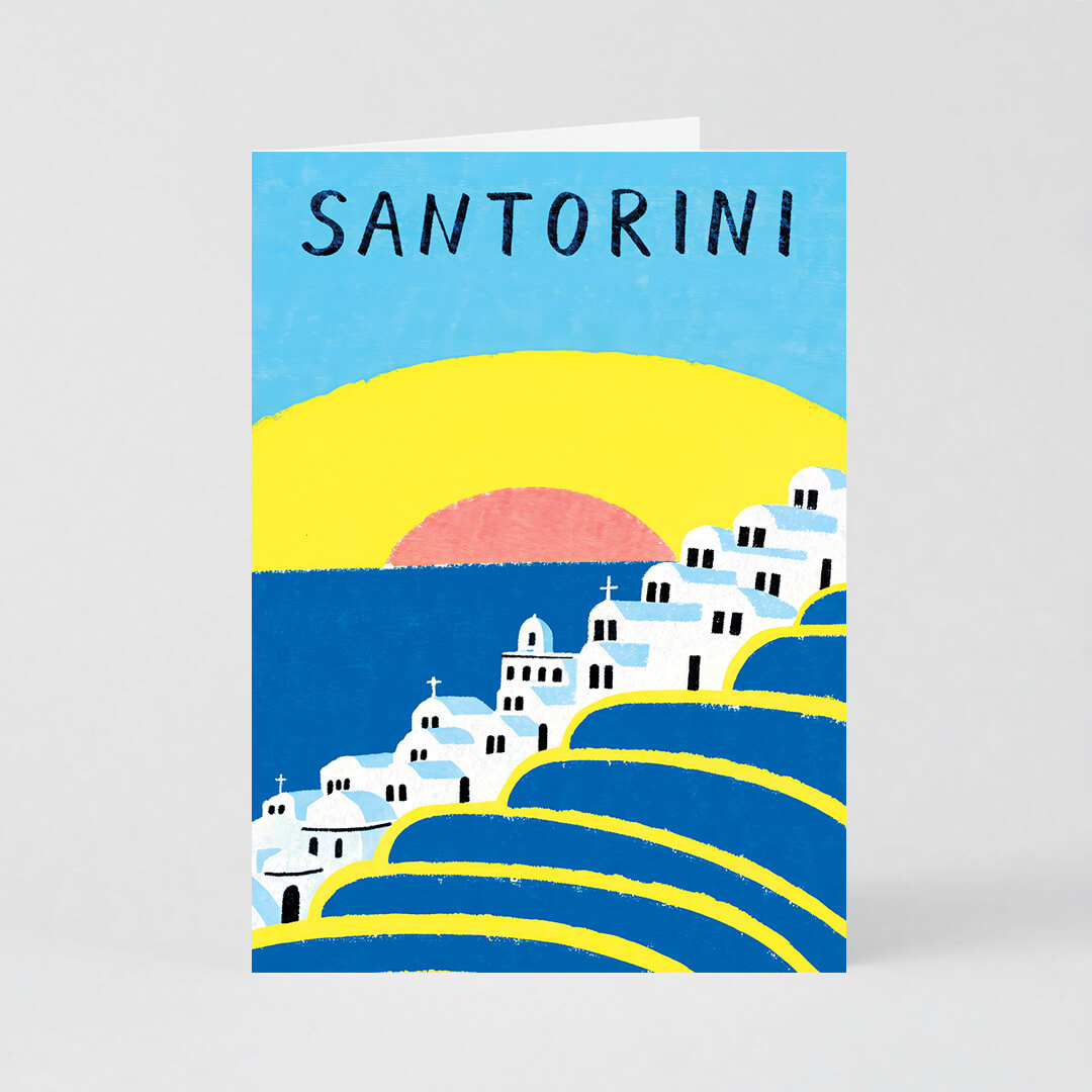 Santorini Sunset Card